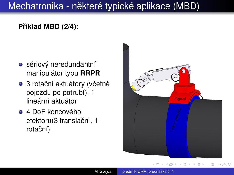 rotační aktuátory (včetně pojezdu po potrubí), 1