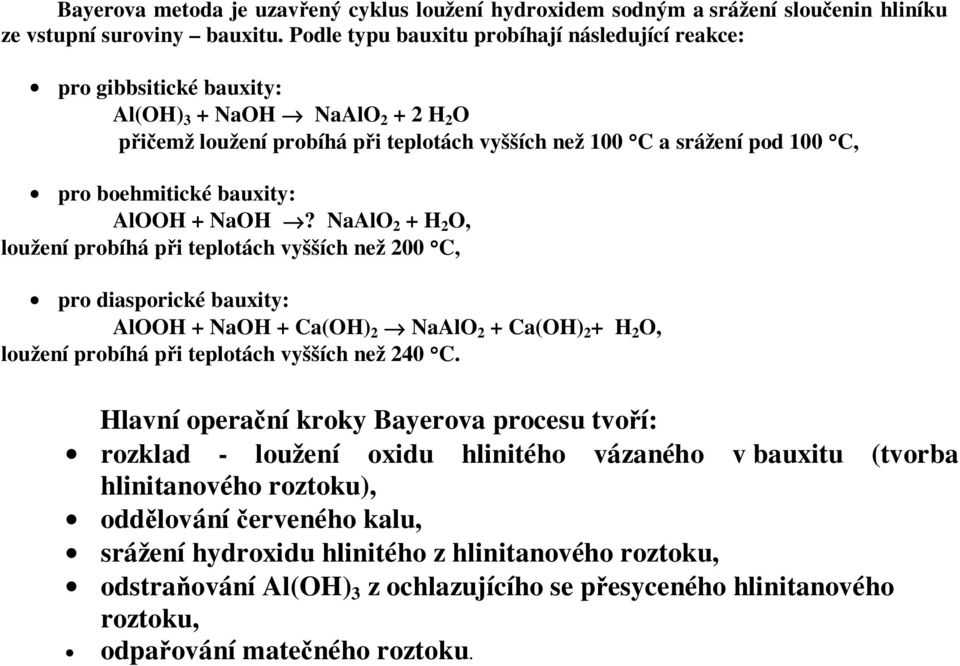 boehmitické bauxity: AlOOH + NaOH?