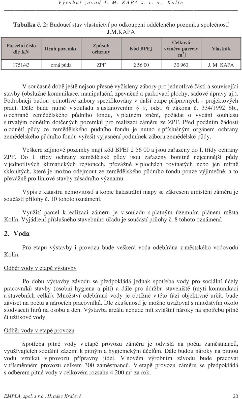 KAPA V souasné dob ješt nejsou pesn vyísleny zábory pro jednotlivé ásti a související stavby (obslužné komunikace, manipulaní, zpevnné a parkovací plochy, sadové úpravy aj.).