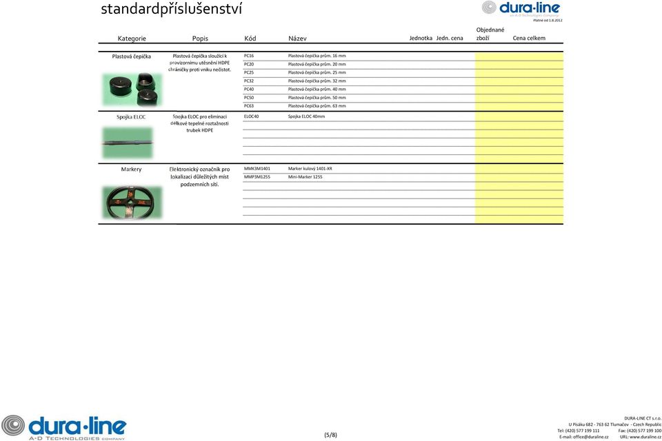 25 mm PC32 PC40 PC50 PC63 Plastová čepička prům. 32 mm Plastová čepička prům. 40 mm Plastová čepička prům. 50 mm Plastová čepička prům.