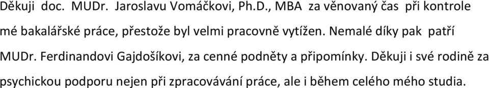 Ferdinandovi Gajdošíkovi, za cenné podněty a připomínky.