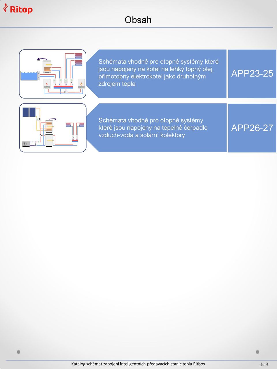 zdrojem tepla APP23-25 Schémata vhodné pro otopné systémy které jsou