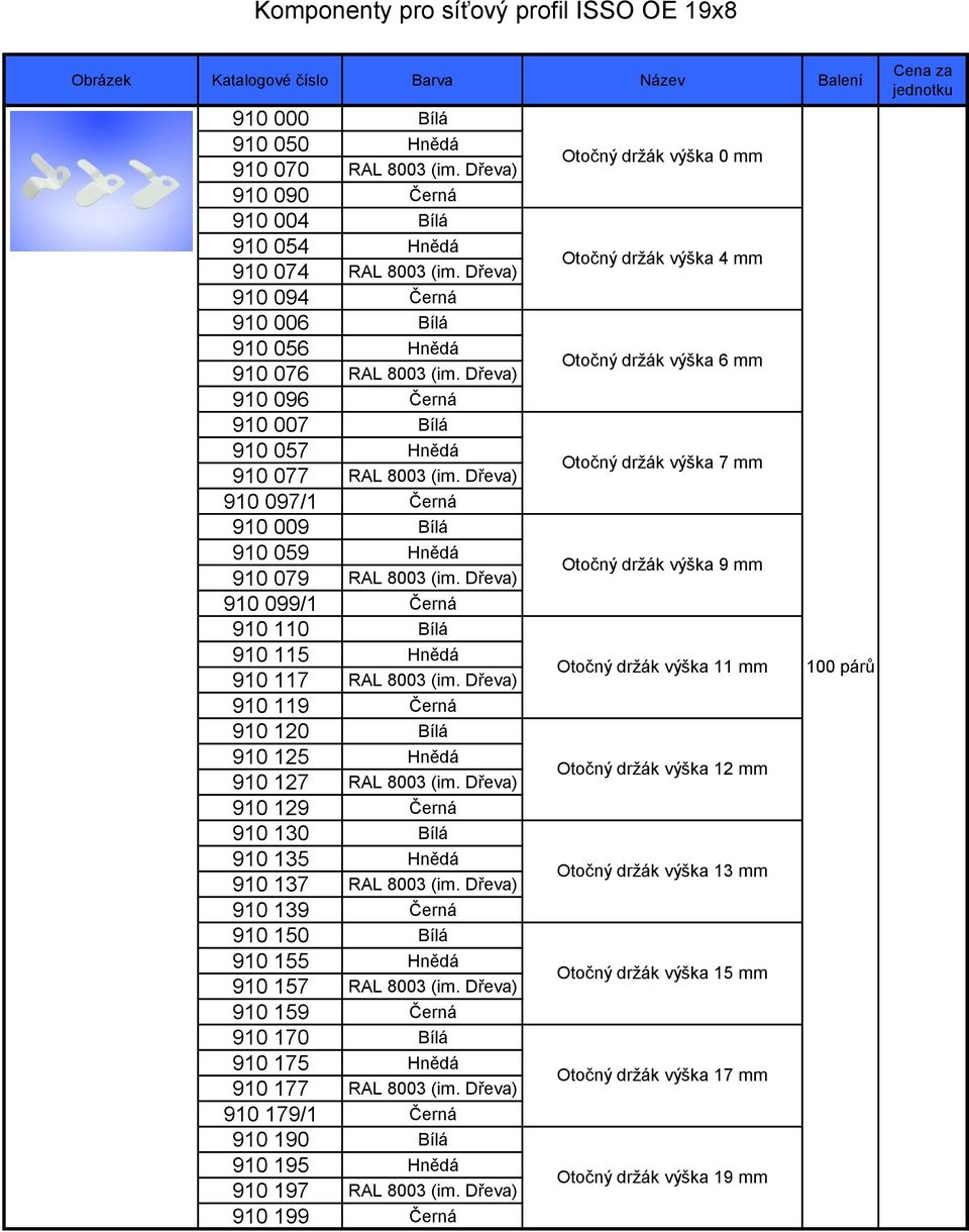 Dřeva) 910 119 Černá 910 120 910 125 910 127 (im. Dřeva) 910 129 Černá 910 130 910 135 910 137 (im. Dřeva) 910 139 Černá 910 150 910 155 910 157 (im. Dřeva) 910 159 Černá 910 170 910 175 910 177 (im.