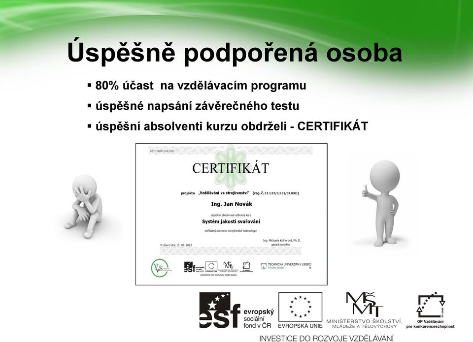 napsání závěrečného testu úspěšní