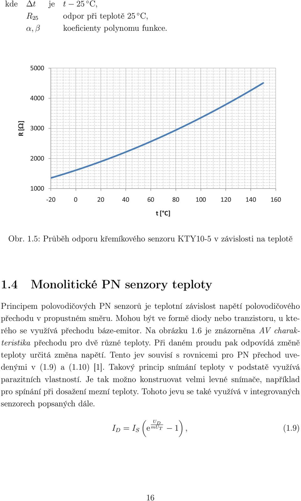 Mohou být ve formě diody nebo tranzistoru, u kterého se využívá přechodu báze-emitor. Na obrázku 1.6 je znázorněna AV charakteristika přechodu pro dvě různé teploty.