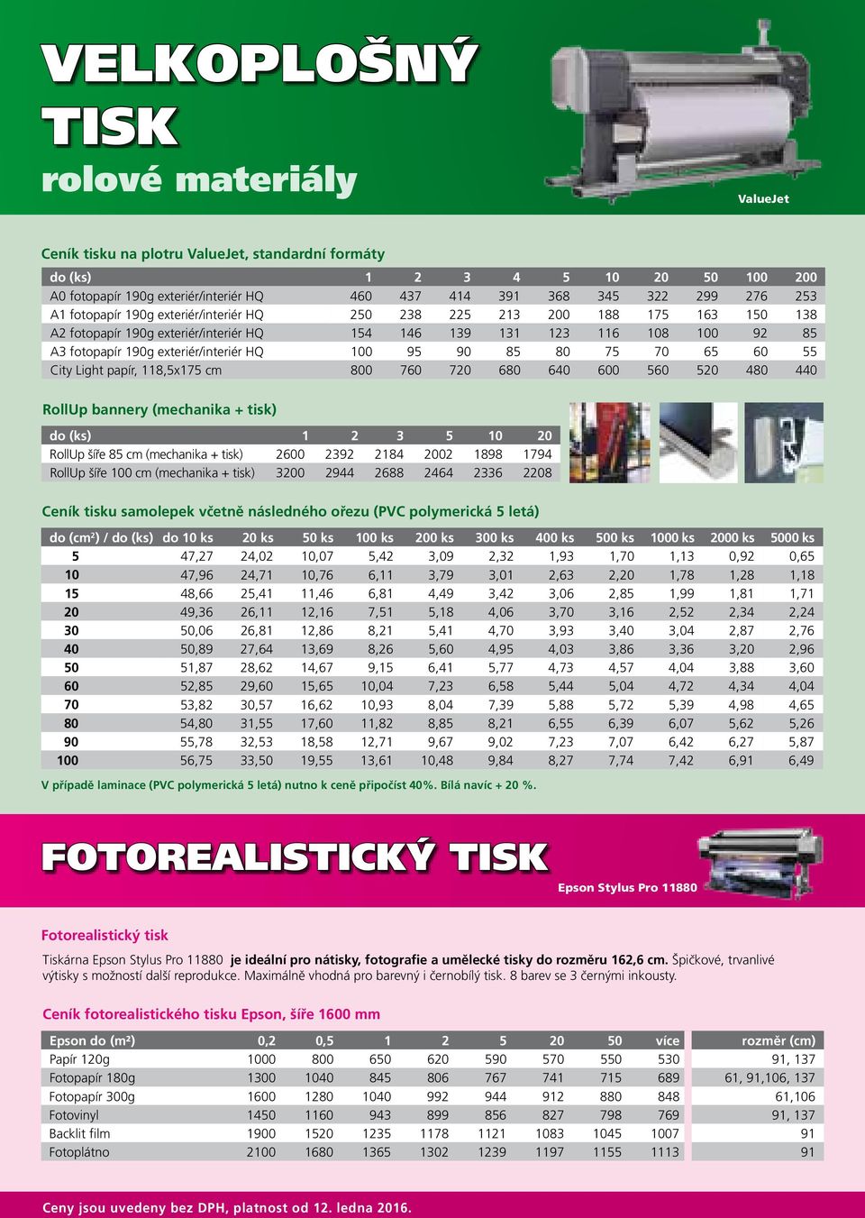100 95 90 85 80 75 70 65 60 55 City Light papír, 118,5x175 cm 800 760 720 680 640 600 560 520 480 440 RollUp bannery (mechanika + tisk) do (ks) 1 2 3 5 10 20 RollUp šíře 85 cm (mechanika + tisk) 2600