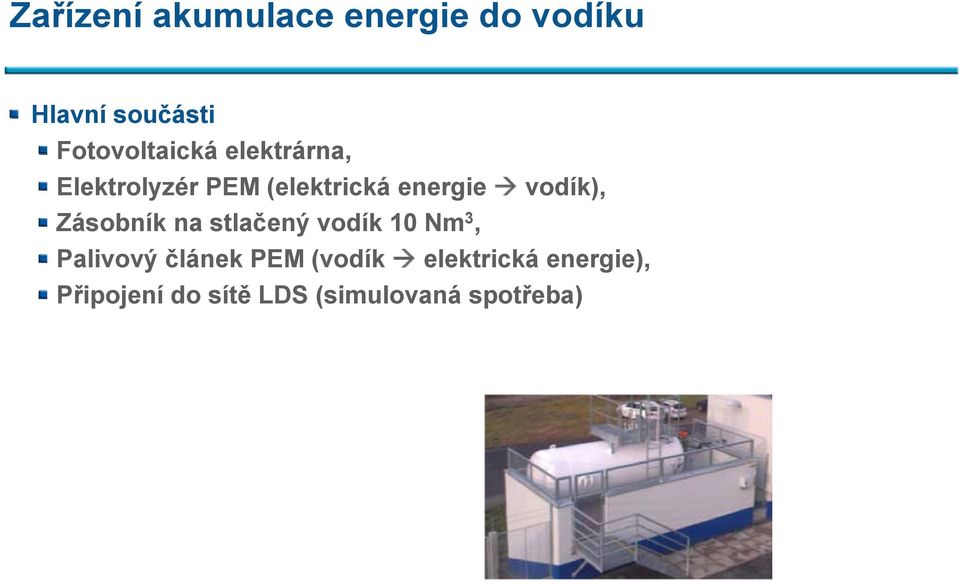 vodík), Zásobník na stlačený vodík 10 Nm 3, Palivový článek PEM