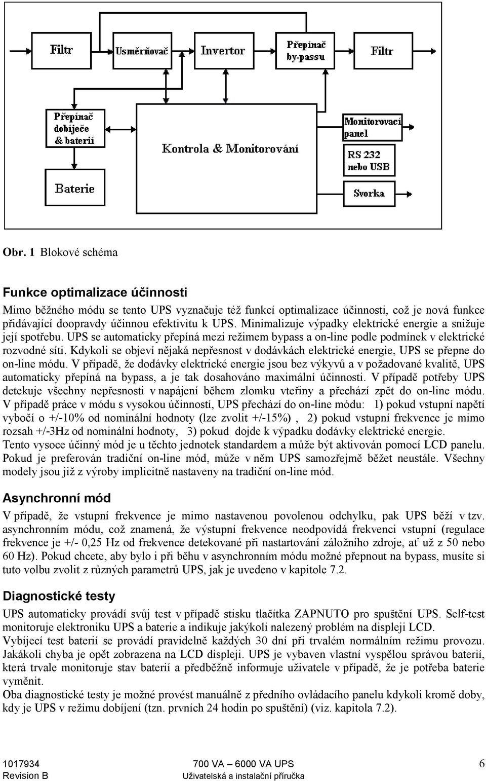 Kdykoli se objeví nějaká nepřesnost v dodávkách elektrické energie, UPS se přepne do on-line módu.