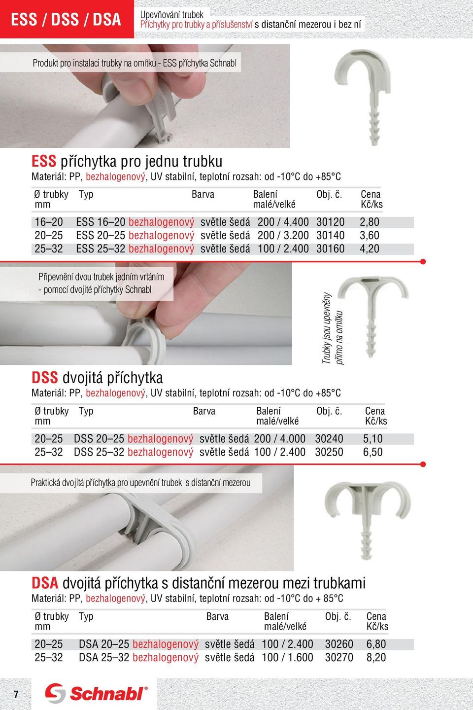 400 30120 2,80 20 ESS 20 bezhalogenový světle šedá 200 / 3.200 30140 3,60 32 ESS 32 bezhalogenový světle šedá 100 / 2.