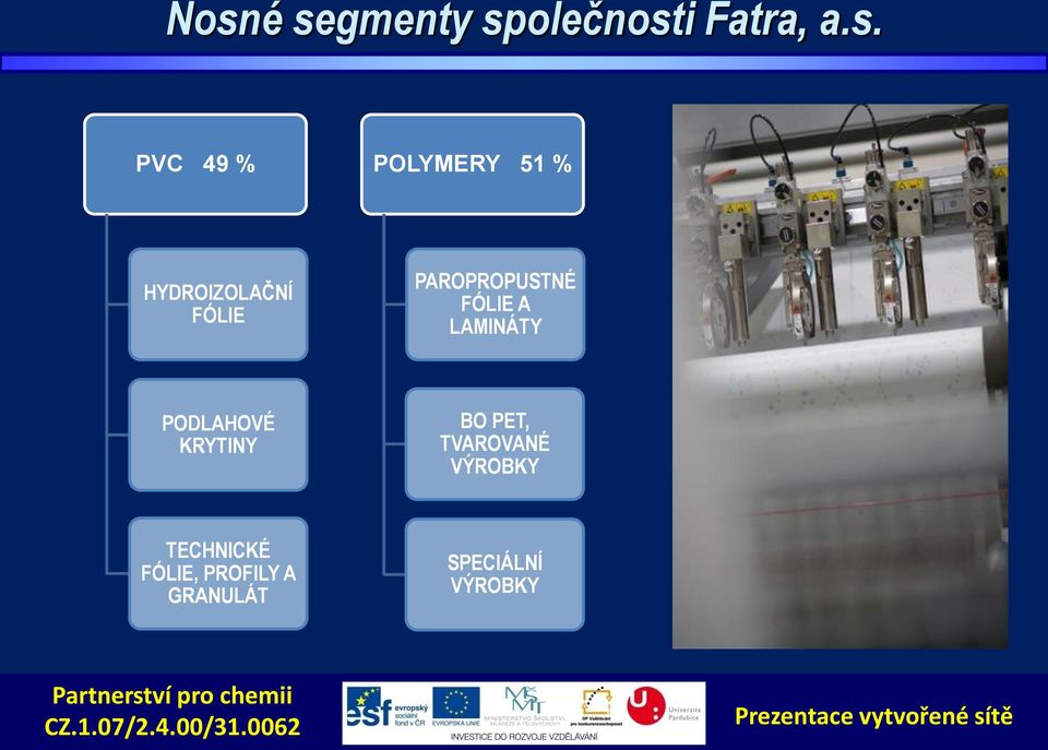 FÓLIE A LAMINÁTY PODLAHOVÉ KRYTINY BO PET, TVAROVANÉ