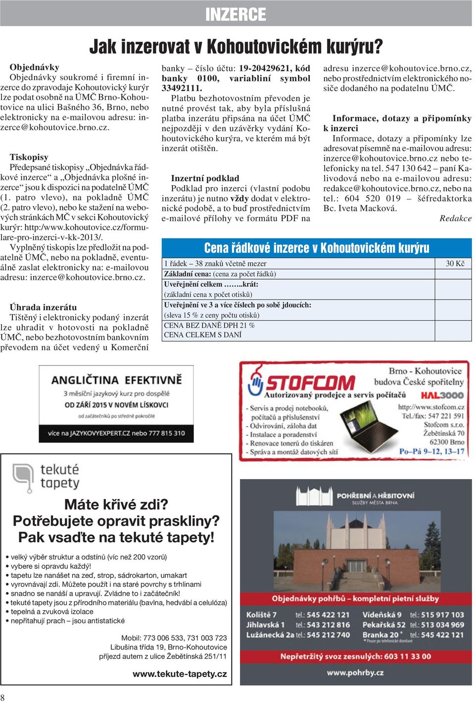 Zpravodaj městské části Brno-Kohoutovice 06/ PDF Stažení zdarma