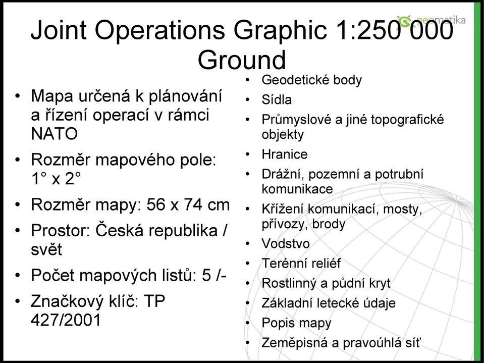 body Sídla Průmyslové a jiné topografické objekty Hranice Drážní, pozemní a potrubní komunikace Křížení komunikací,