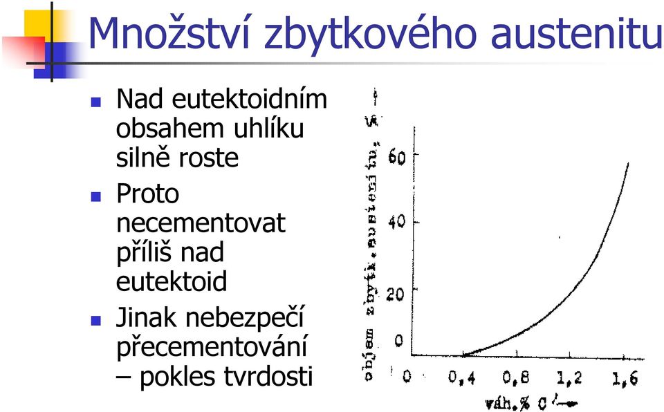 Proto necementovat příliš nad eutektoid