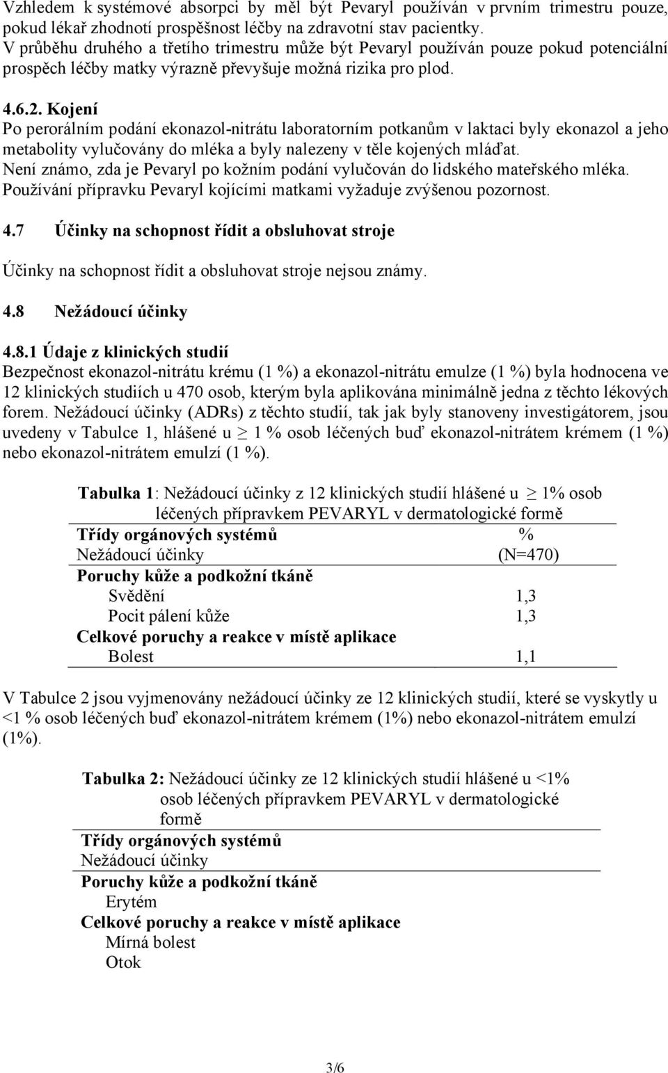 Kojení Po perorálním podání ekonazol-nitrátu laboratorním potkanům v laktaci byly ekonazol a jeho metabolity vylučovány do mléka a byly nalezeny v těle kojených mláďat.