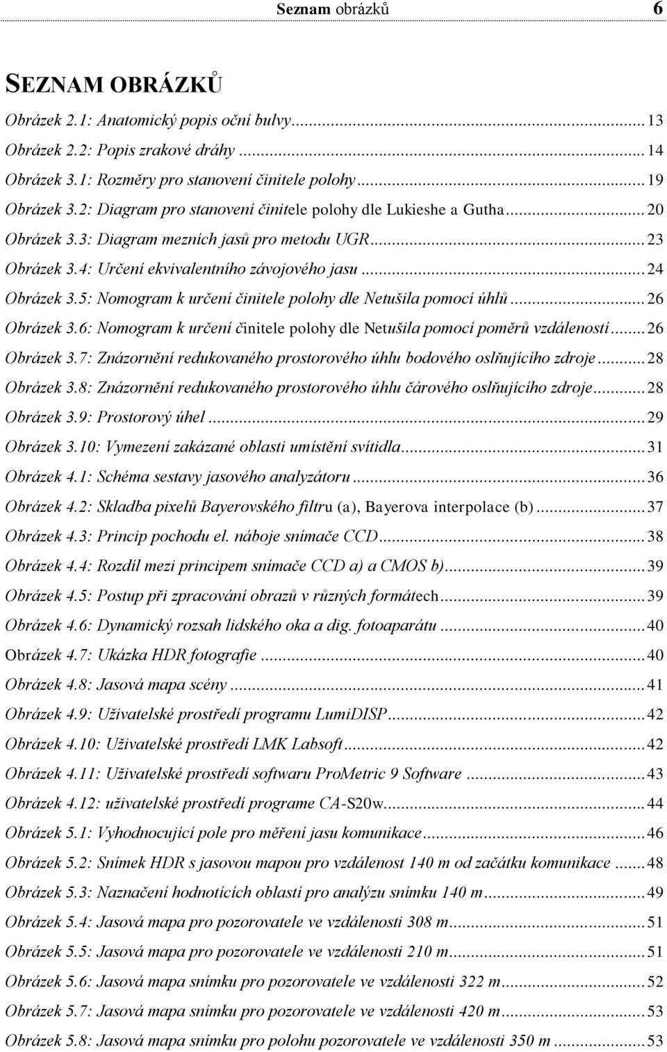 5: Nomogram k určení činitele polohy dle Netušila pomocí úhlů... 6 Obrázek 3.6: Nomogram k určení činitele polohy dle Netušila pomocí poměrů vzdáleností... 6 Obrázek 3.7: Znázornění redukovaného prostorového úhlu bodového oslňujícího zdroje.