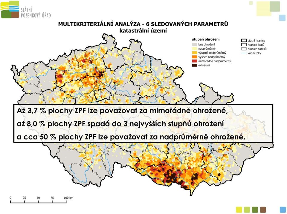 spadá do 3 nejvyšších stupňů ohrožení a cca