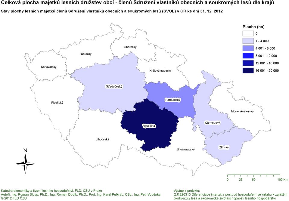 soukromých lesů (SVOL) v ČR ke dni 31. 12.