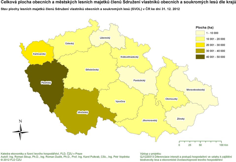 soukromých lesů (SVOL) v ČR ke dni 31. 12.