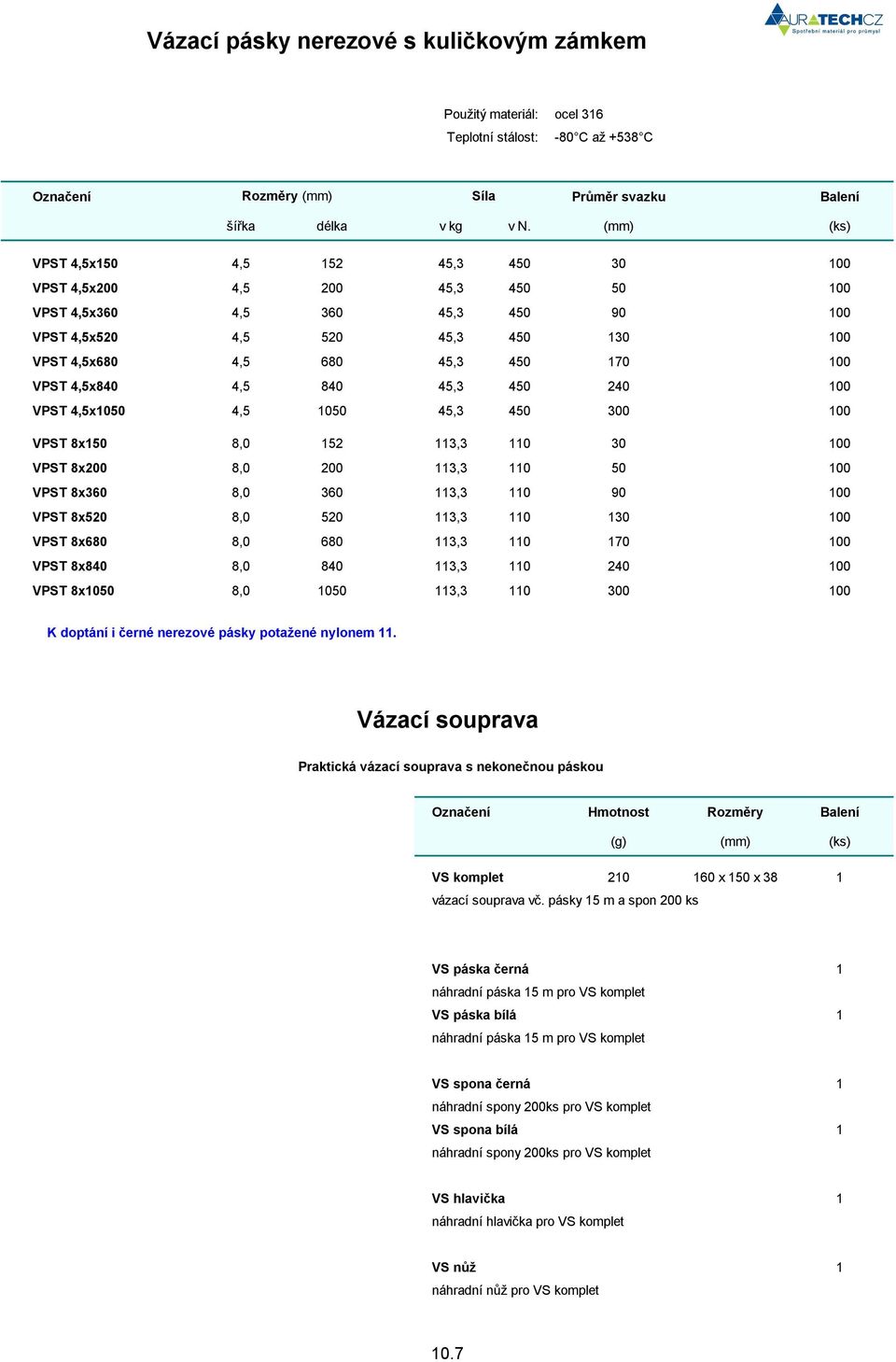 VPST 4,5x840 4,5 840 45,3 450 240 100 VPST 4,5x1050 4,5 1050 45,3 450 300 100 VPST 8x150 8,0 152 113,3 110 30 100 VPST 8x200 8,0 200 113,3 110 50 100 VPST 8x360 8,0 360 113,3 110 90 100 VPST 8x520