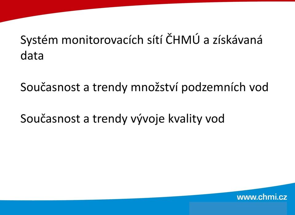 trendy množství podzemních vod