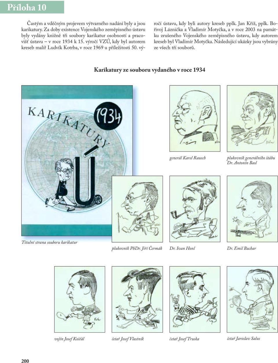 výročí VZÚ, kdy byl autorem kreseb malíř Ludvík Kotrba, v roce 1969 u příležitosti 50. výročí ústavu, kdy byli autory kreseb pplk. Jan Kříž, pplk.