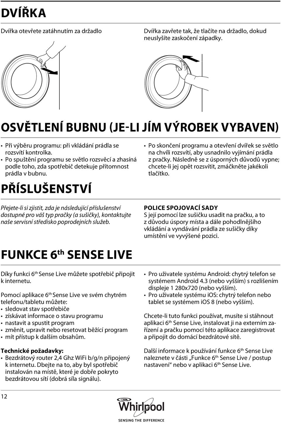 Po spuštění programu se světlo rozsvěcí a zhasíná podle toho, zda spotřebič detekuje přítomnost prádla v bubnu.