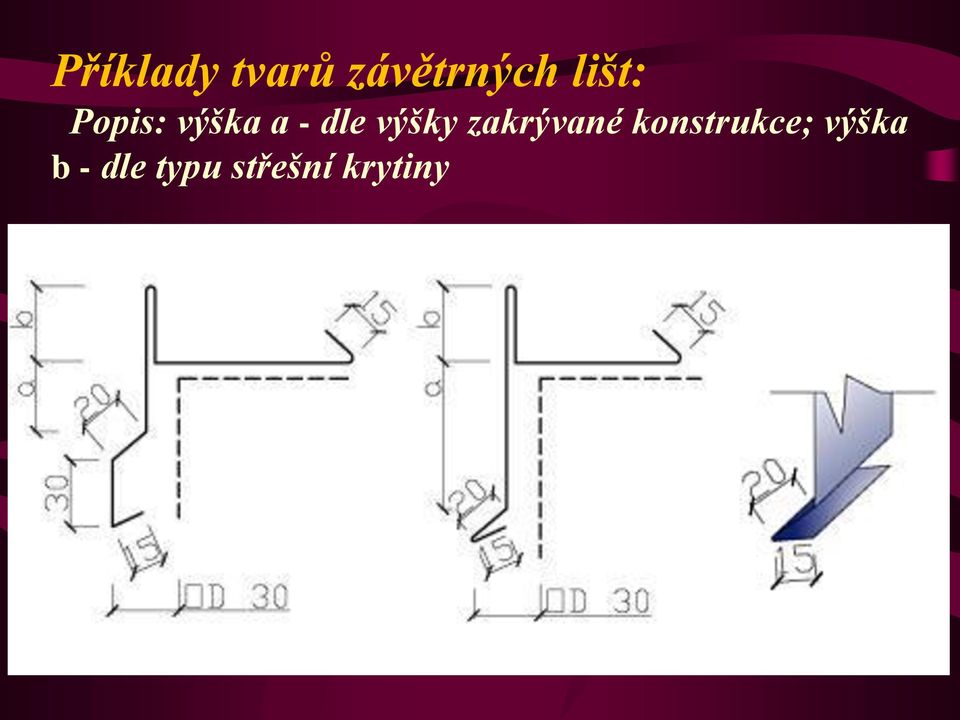 výšky zakrývané konstrukce;