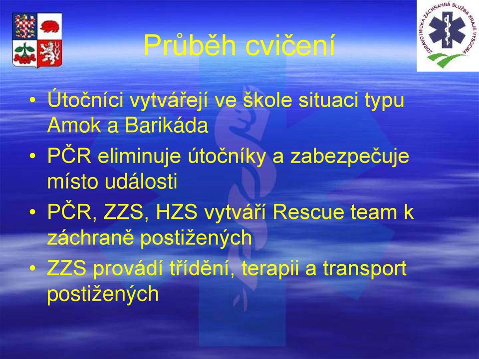 události PČR, ZZS, HZS vytváří Rescue team k záchraně