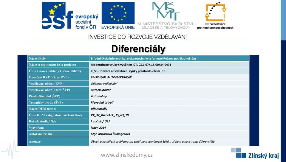 VY_32_INOVACE_15_03_19 Obsah a zaměření