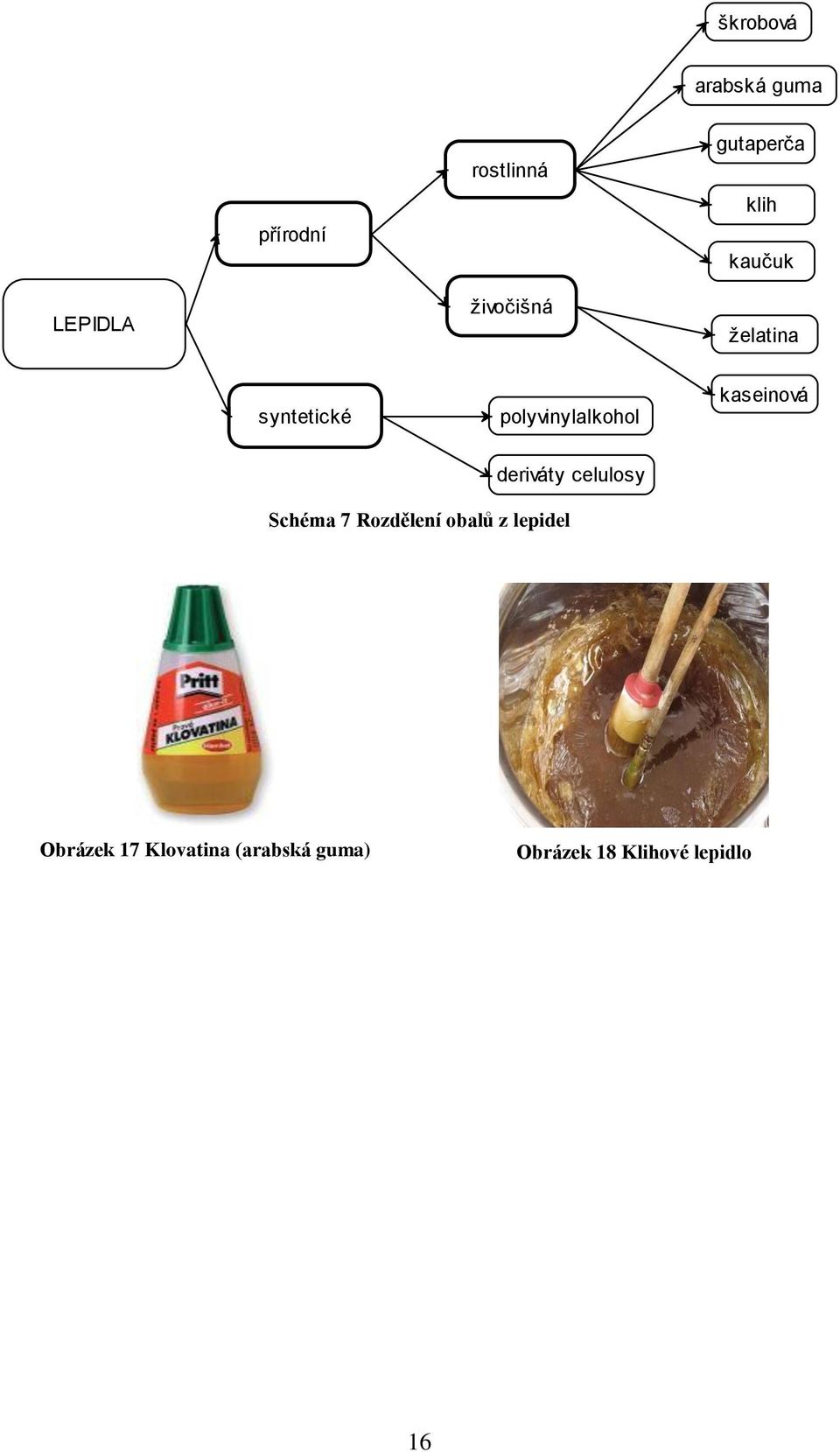 kaseinová deriváty celulosy Schéma 7 Rozdělení obalů z