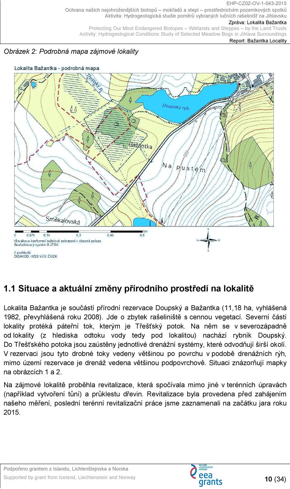 Jde o zbytek rašeliniště s cennou vegetací. Severní částí lokality protéká páteřní tok, kterým je Třešťský potok.