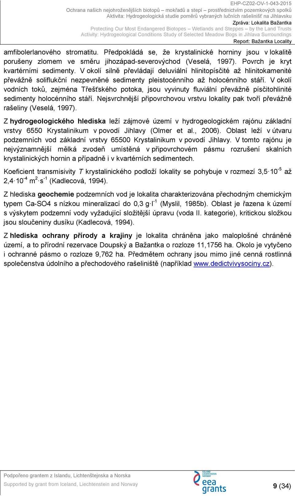 V okolí vodních toků, zejména Třešťského potoka, jsou vyvinuty fluviální převážně písčitohlinité sedimenty holocénního stáří.