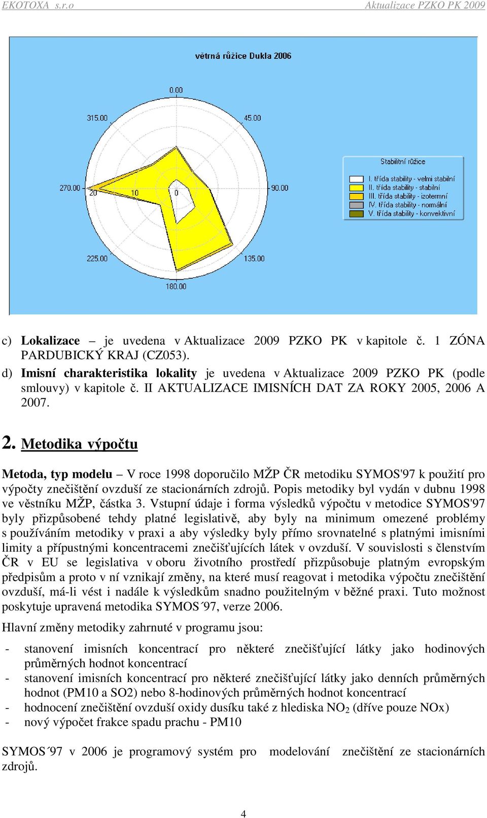 Popis metodiky byl vydán v dubnu 1998 ve věstníku MŽP, částka 3.