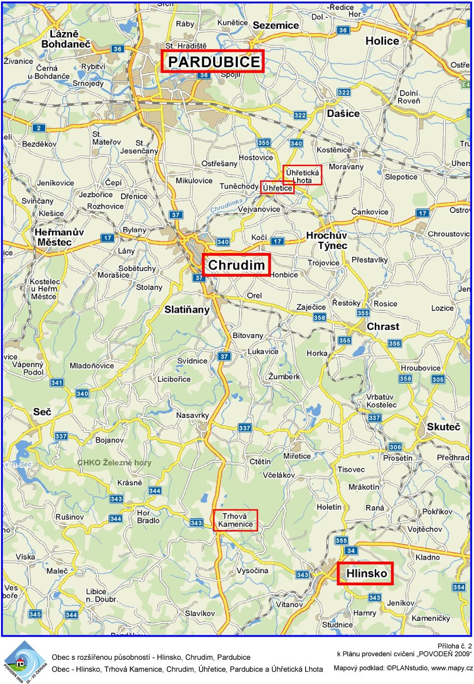 Úhřetice, Pardubice a Úhřetická Lhota Příloha č.