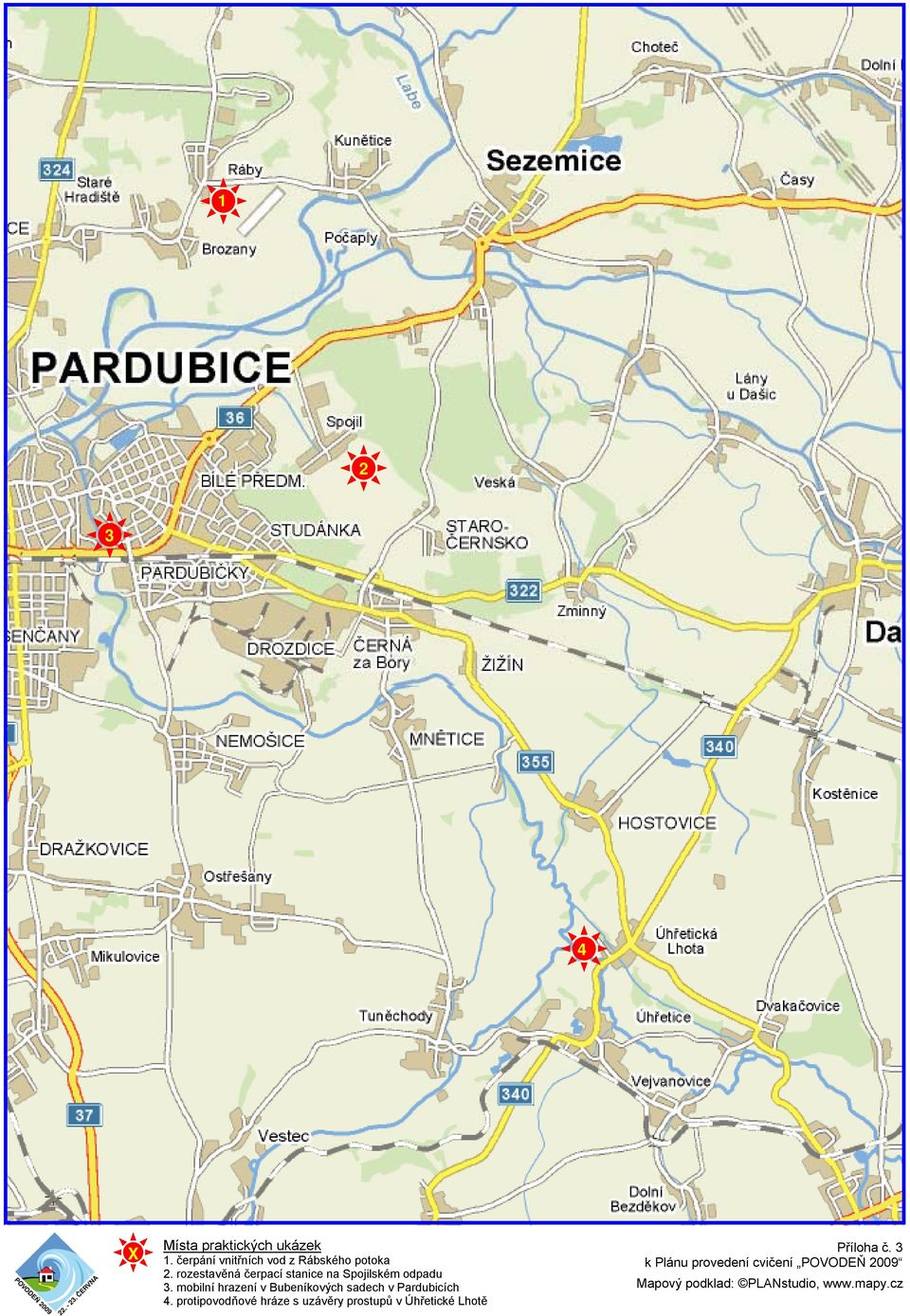 mobilní hrazení v Bubeníkových sadech v Pardubicích 4.