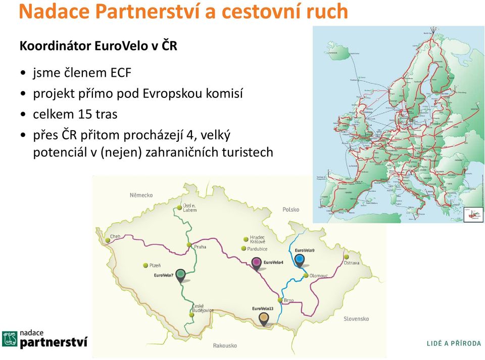 Evropskou komisí celkem 15 tras přes ČR přitom