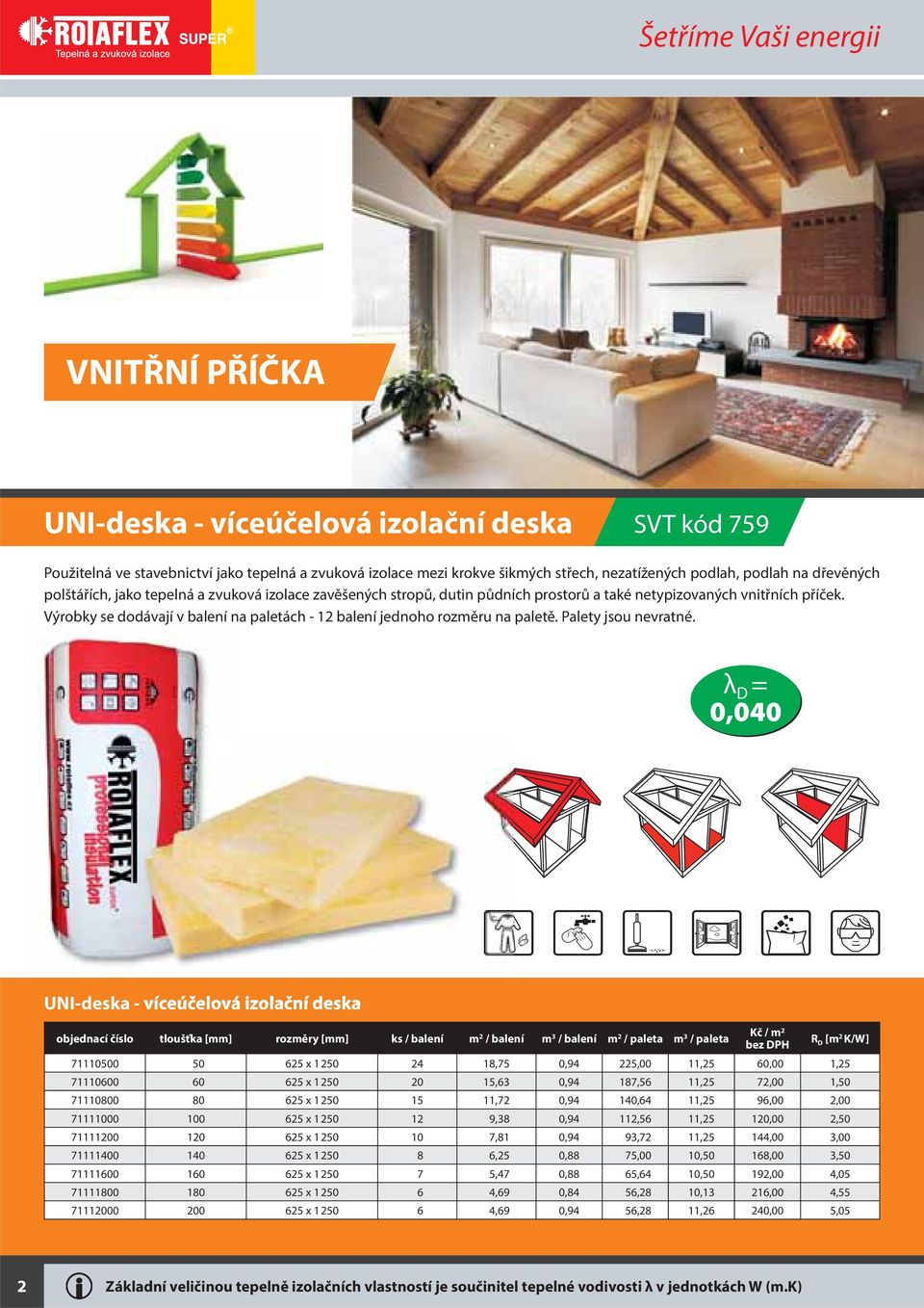 Výrobky se dodávají v balení na paletách - 12 balení jednoho rozměru na paletě. Palety jsou nevratné.