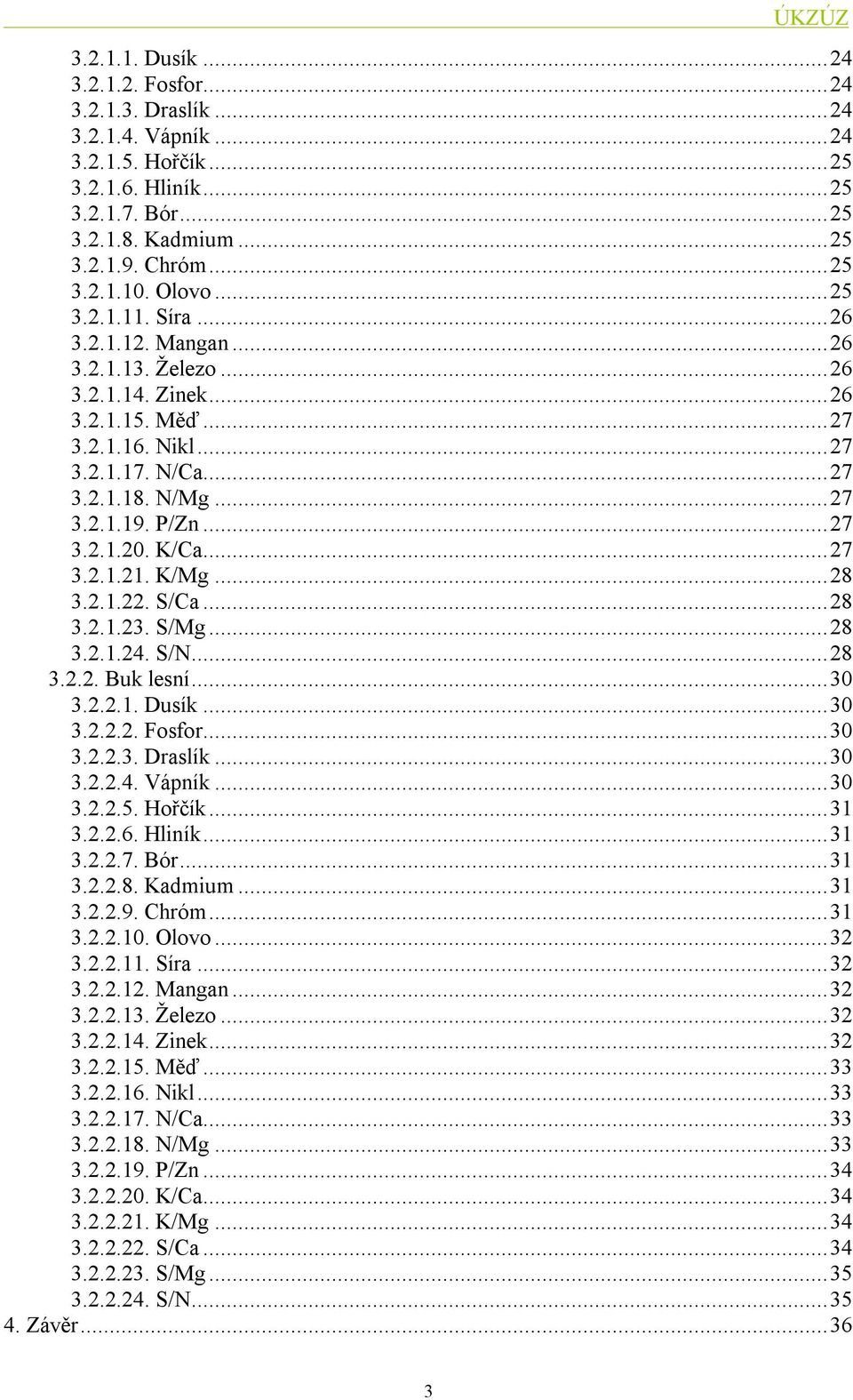 K/Mg...28 3.2.1.22. S/Ca...28 3.2.1.23. S/Mg...28 3.2.1.24. S/N...28 3.2.2. Buk lesní...3 3.2.2.1. Dusík...3 3.2.2.2. Fosfor...3 3.2.2.3. Draslík...3 3.2.2.4. Vápník...3 3.2.2.. Hořčík...31 3.2.2.6.