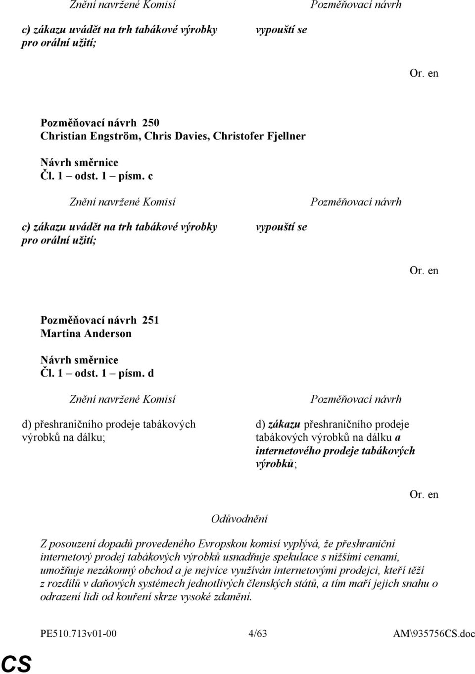 d d) přeshraničního prodeje tabákových výrobků na dálku; d) zákazu přeshraničního prodeje tabákových výrobků na dálku a internetového prodeje tabákových výrobků; Z posouzení dopadů provedeného