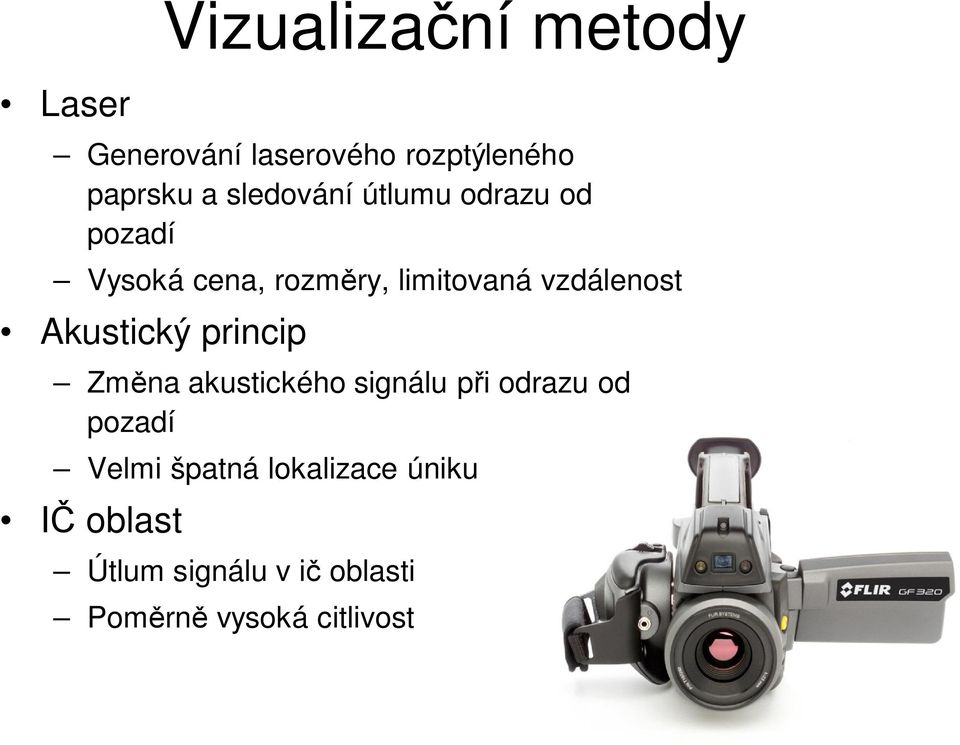 vzdálenost Akustický princip Zm na akustického signálu p i odrazu od pozadí