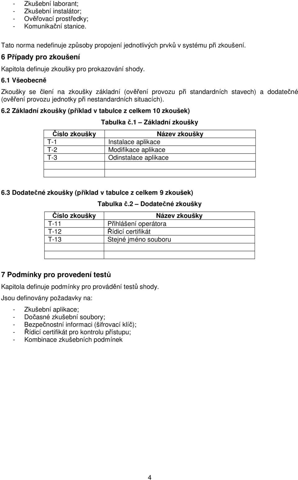 1 Všeobecně Zkoušky se člení na zkoušky základní (ověření provozu při standardních stavech) a dodatečné (ověření provozu jednotky při nestandardních situacích). 6.