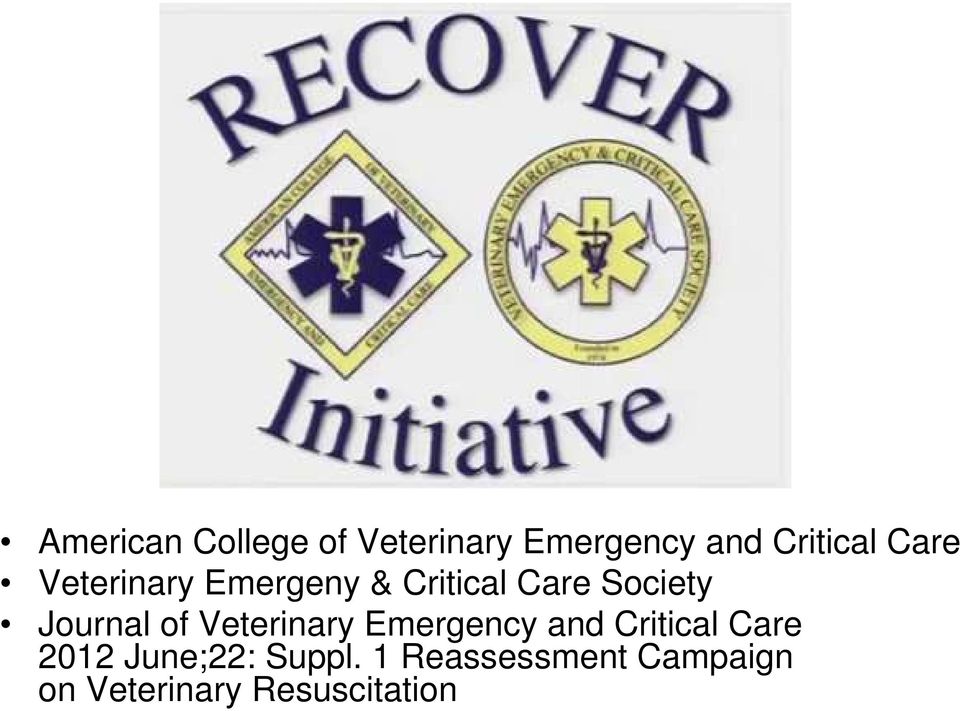 of Veterinary Emergency and Critical Care 2012 June;22:
