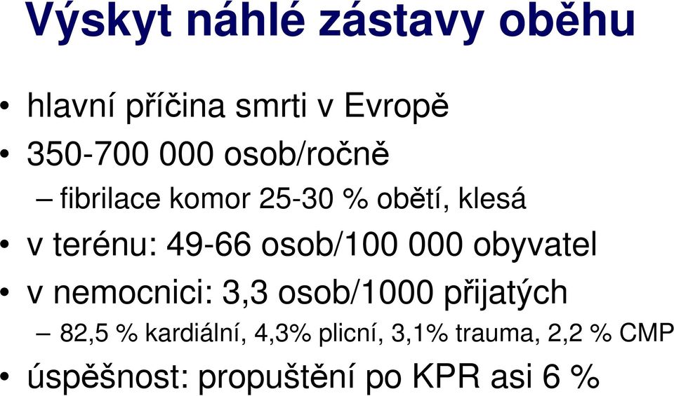 osob/100 000 obyvatel v nemocnici: 3,3 osob/1000 přijatých 82,5 %