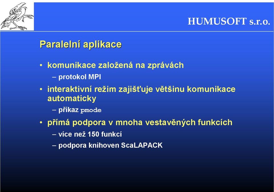 komunikace automaticky příkaz pmode přímá podpora v