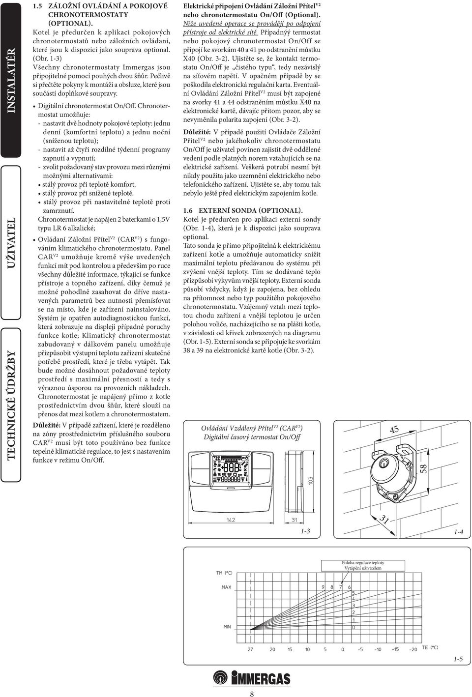 Digitální chronotermostat On/Off.