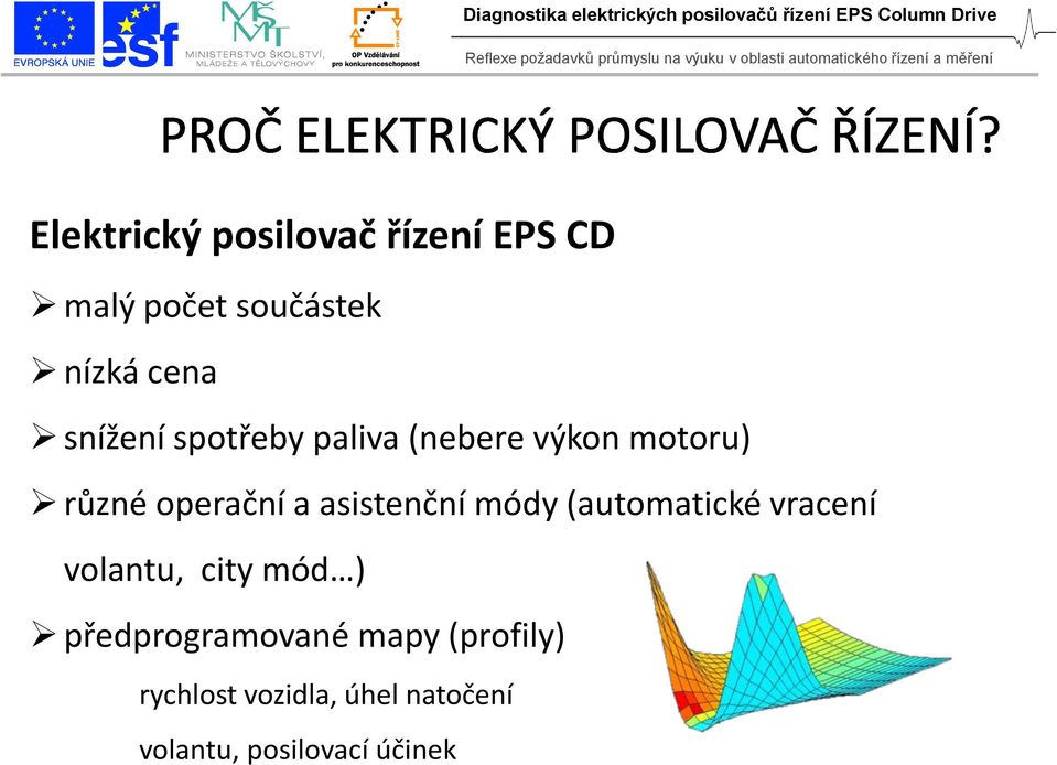 asistenční módy (automatické vracení volantu, city mód )