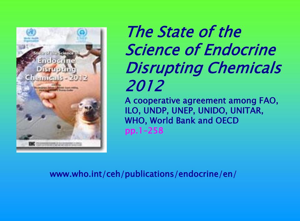 ILO, UNDP, UNEP, UNIDO, UNITAR, WHO, World Bank and