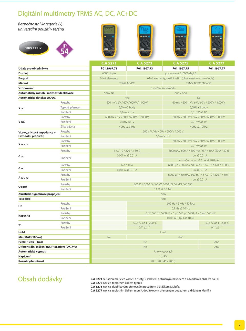 Automatický rozsah / možnost deaktivace / Ne / Automatická detekce AC/DC Ne V DC V AC VLow AC (Nízká impedance + Filtr dolní propusti) V AC + DC A DC A AC A AC + DC Odpor Akustická signalizace