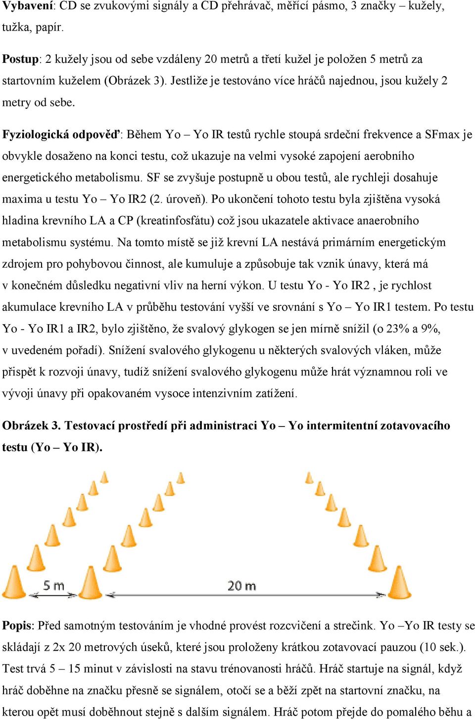 Fyziologická odpověď: Během Yo Yo IR testů rychle stoupá srdeční frekvence a SFmax je obvykle dosaženo na konci testu, což ukazuje na velmi vysoké zapojení aerobního energetického metabolismu.