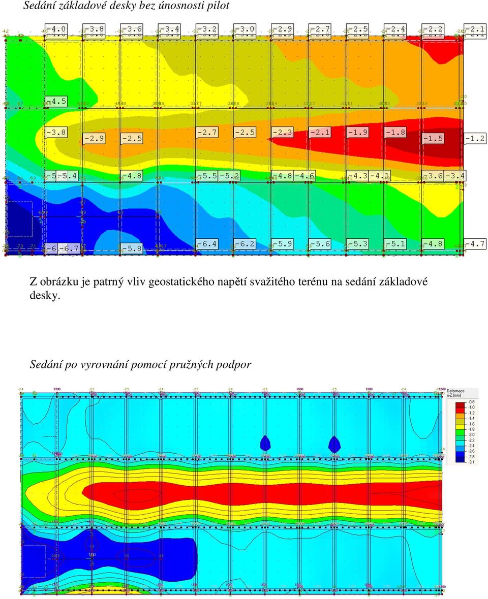 napětí svažitého terénu na sedání základové